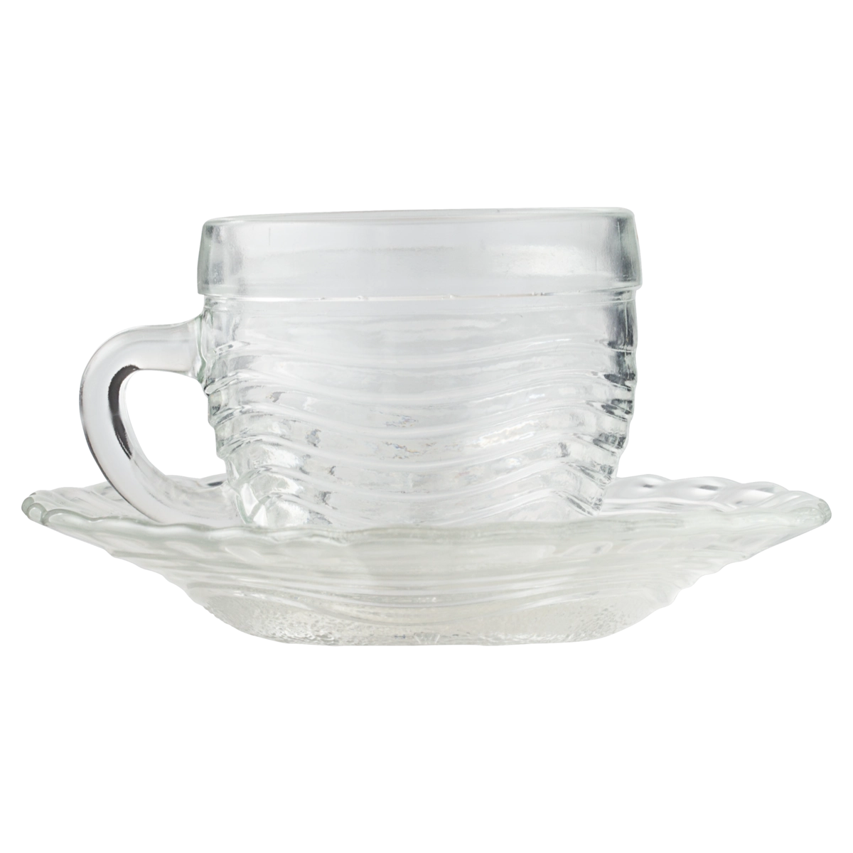 Xícara De Café Com Pires Transparente Vidro 50ml Wheaton Crystal