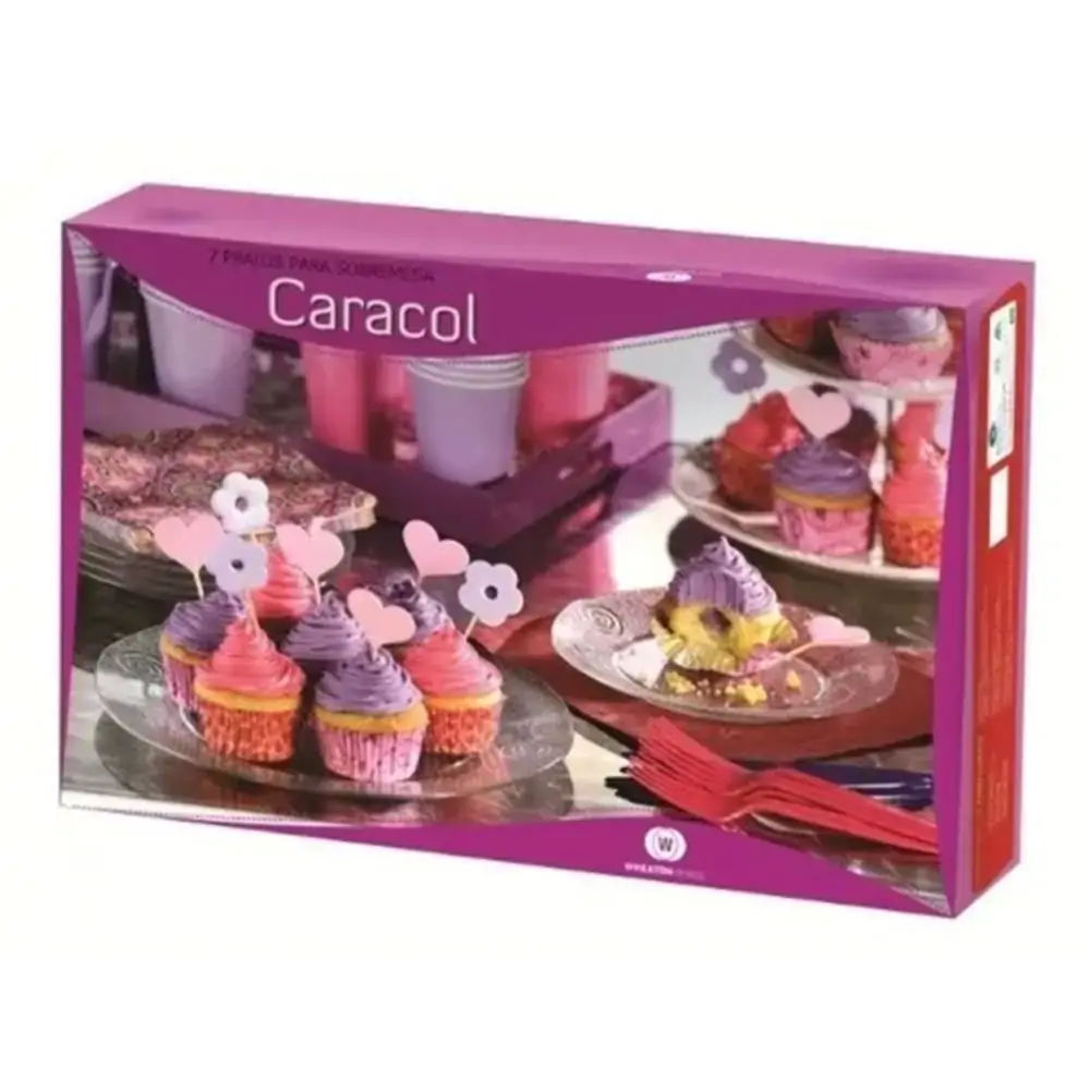 Cjto Pratos P/bolo Caracol C/7pcs Ref/19997 W