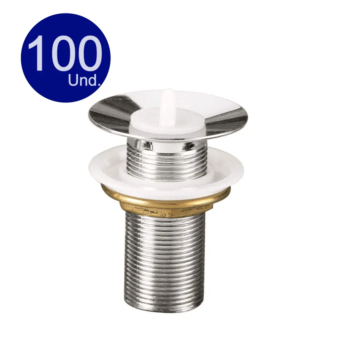 Kit 100 Unidades Válvula Escoamento Lavatório 7/8 Padrão