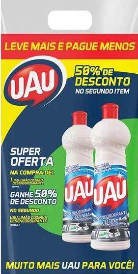 Pack Limpador Desengordurante Cozinha Limão Uau Squeeze 2 Unidades 500ml Cada Leve Mais Pague Menos