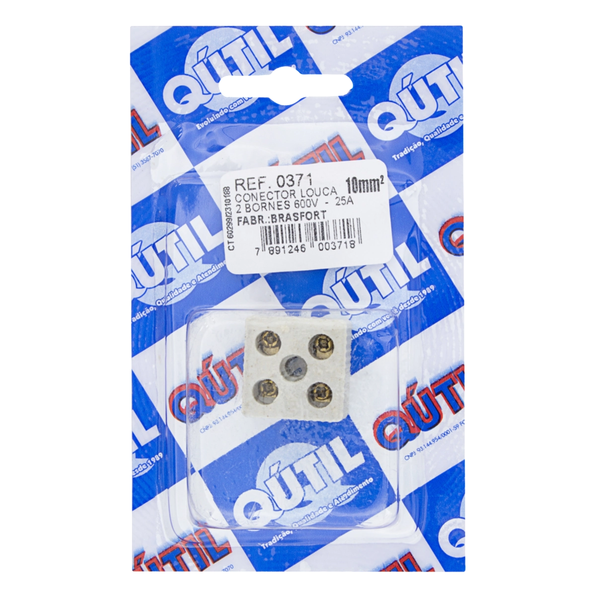 Conector 2 Bornes Louça 25a Qútil 600v