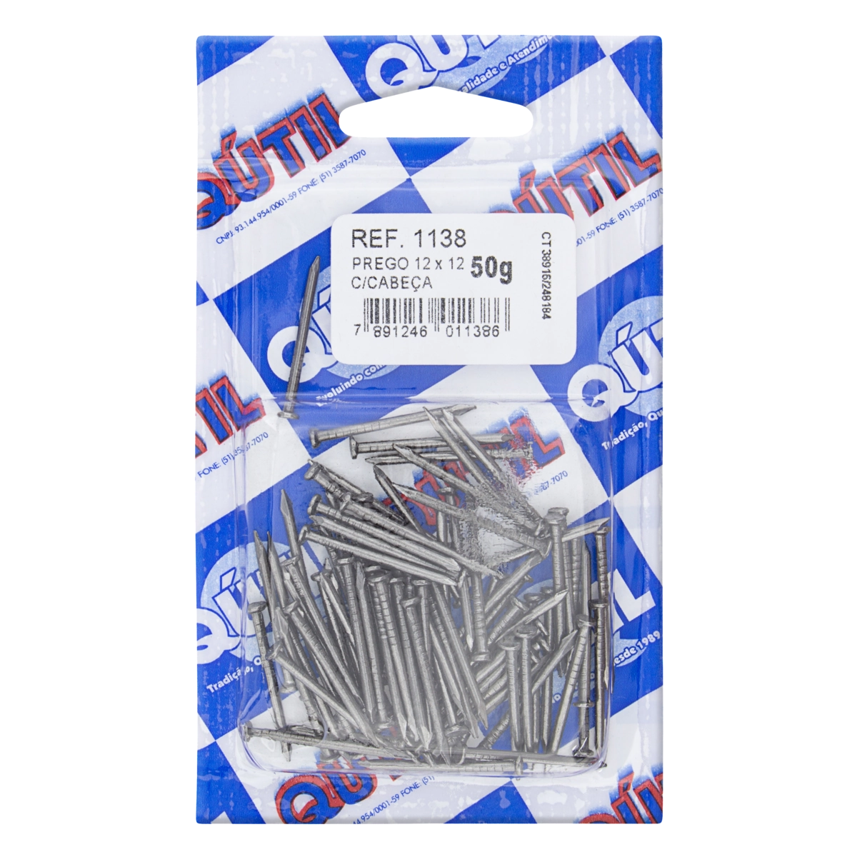 Prego Com Cabeça Qútil 12 X 12 Blister 50g