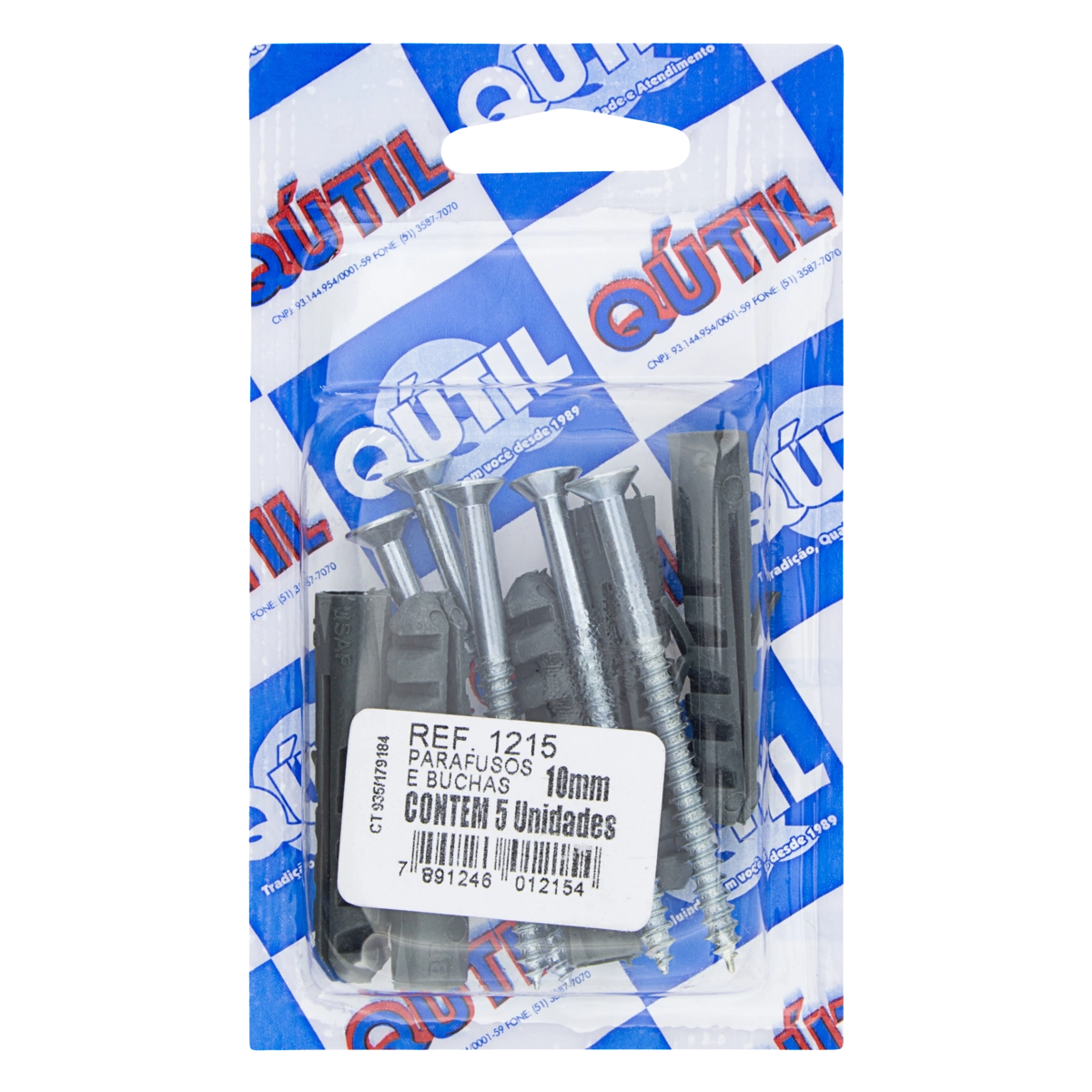 Parafuso Com Bucha Qútil 10mm 5 Unidades