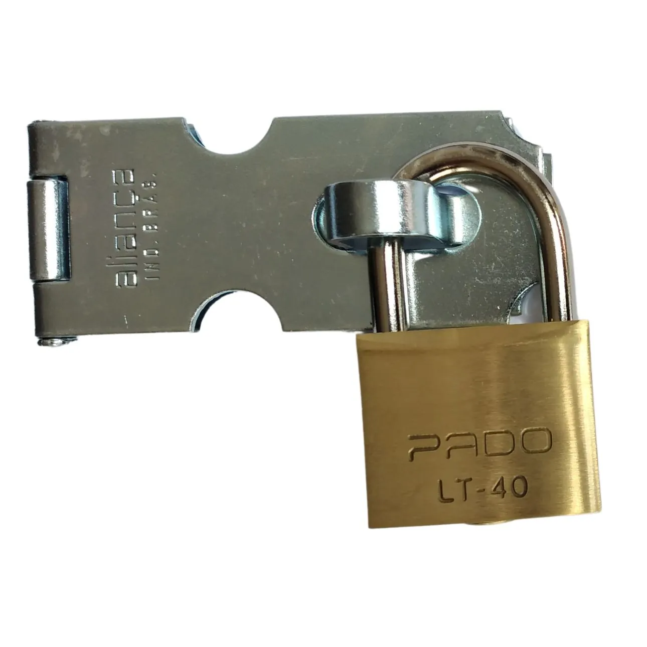 Trinco Com Cadeado Pado 40mm Fecha Trava Segurança Proteção 89mmx40mm