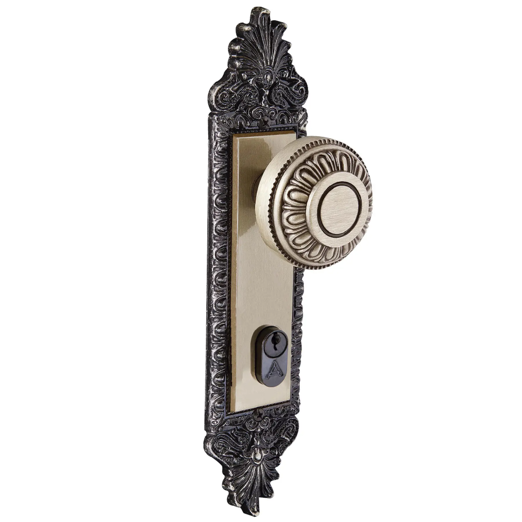 Fechadura para Porta de Entrada Aliança F-3600 Latonado 55mm Chave Simples