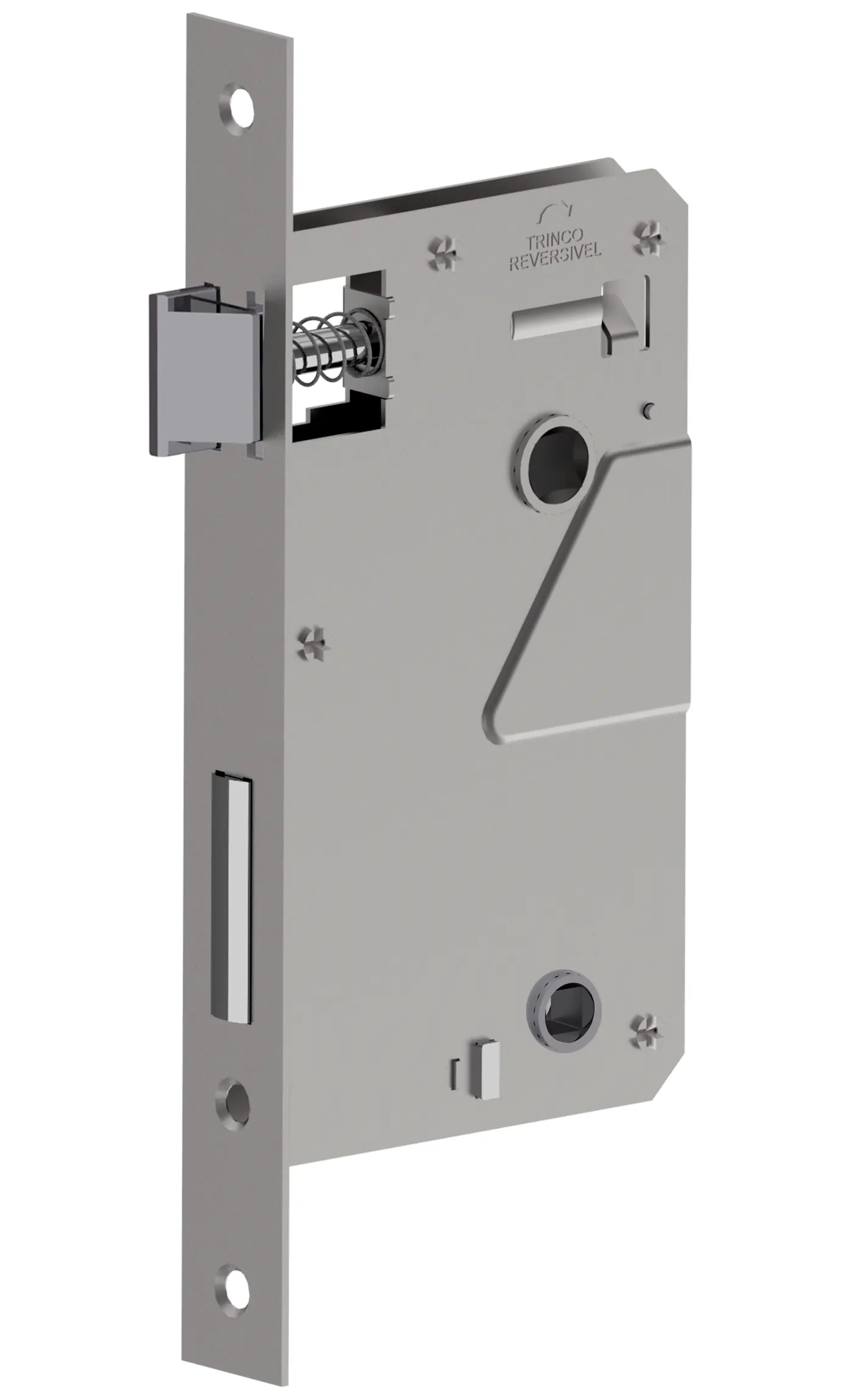Maquina Fechadura Banheiro 55mm Canto Reto Inox Polido Alianca