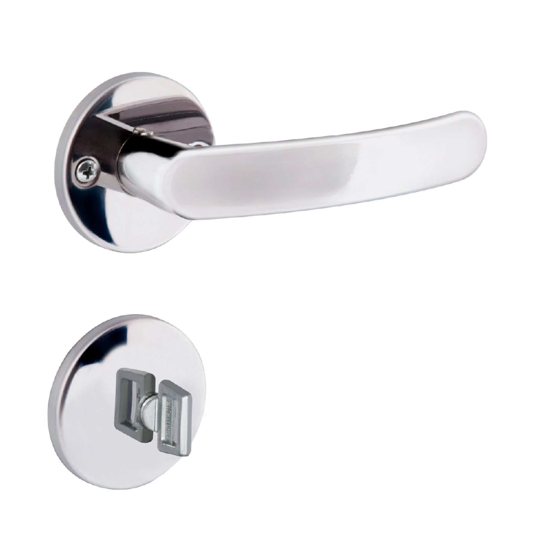 Fechadura para Porta do Banheiro Aliança 2800/11 Polido 40mm Aço Inox Chave Simples