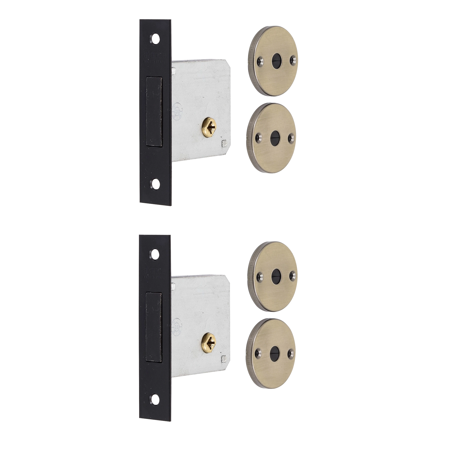 Fechadura Auxiliar para Porta de Entrada Aliança 2000J50 CA Antique (Oxidado) 59mm Chave Tetra