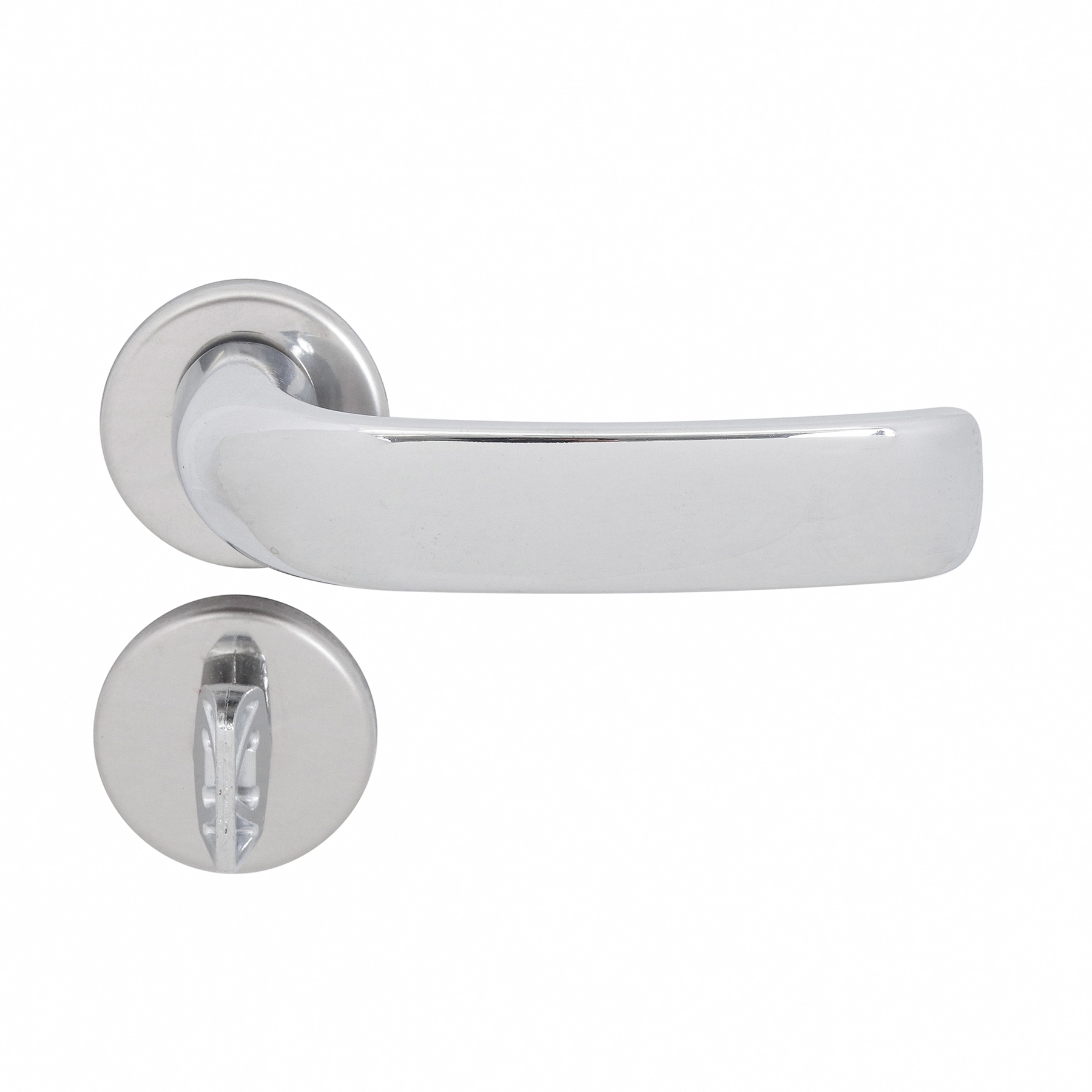 Fechadura Aliança para Porta do Banheiro Cromado 40mm Chave Simples Home