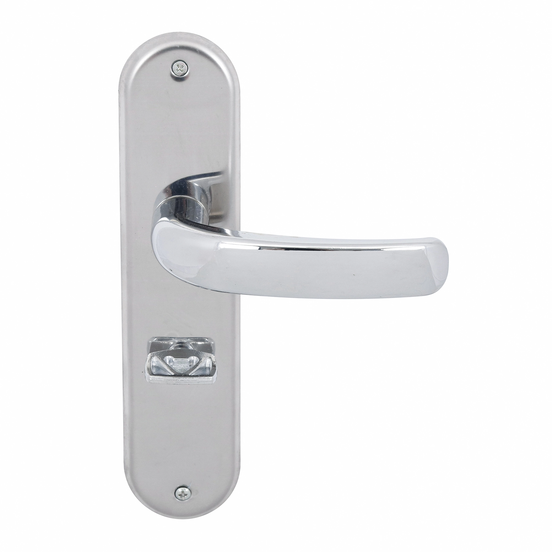 Fechadura Aliança para Porta do Banheiro Cromado 40mm Chave Simples Galaxy