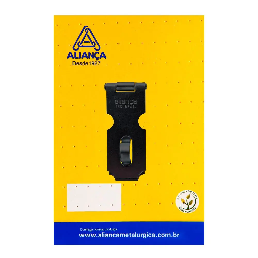 Cartela Porta Cadeado 89mm Preto Fosco Cartela Alianca