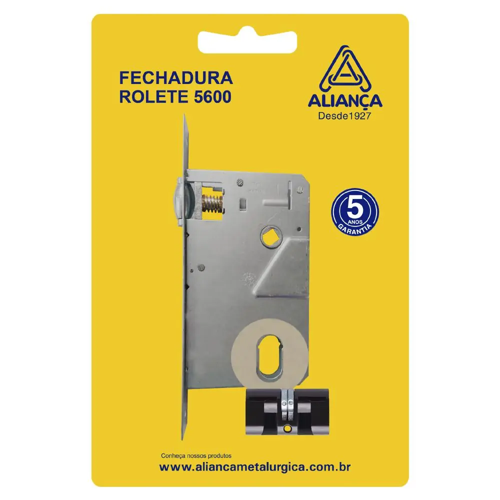 Blister Fechadura Rolete 55mm Bronze Latonado Alianca