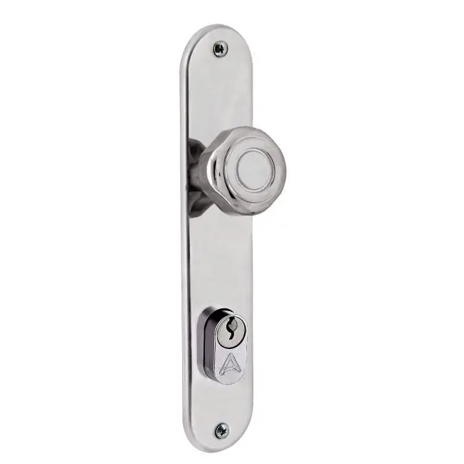 Fechadura Entrada Inox Premium Bola 40mm Polido Alianca
