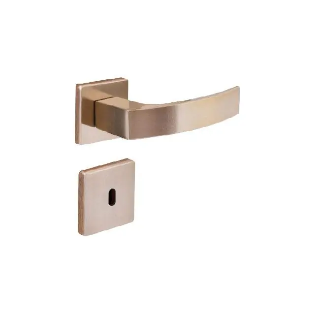 Fechadura Interna Quadratta Curva Roseta S40 Bronze Latonado Alianca
