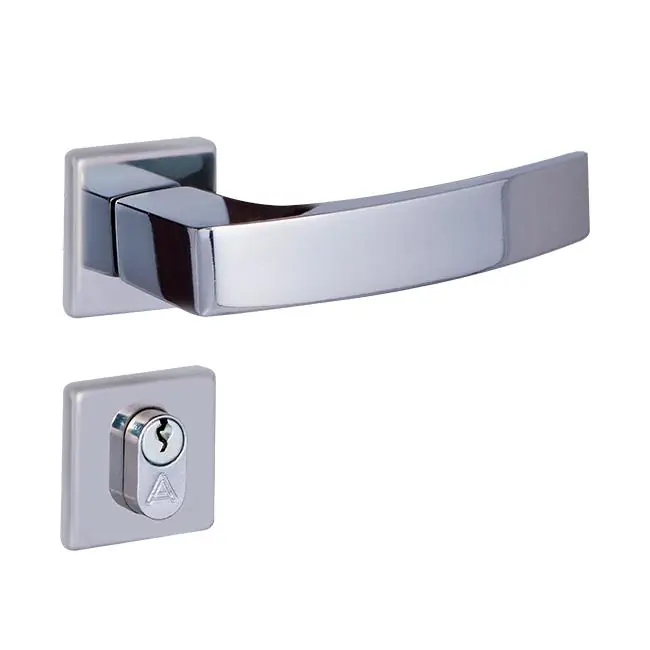 Fechadura Entrada Quadratta Curva Roseta 55mm Cromado Alianca