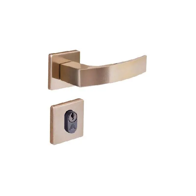 Fechadura Entrada Quadratta Curva Roseta 55mm Latonado Alianca