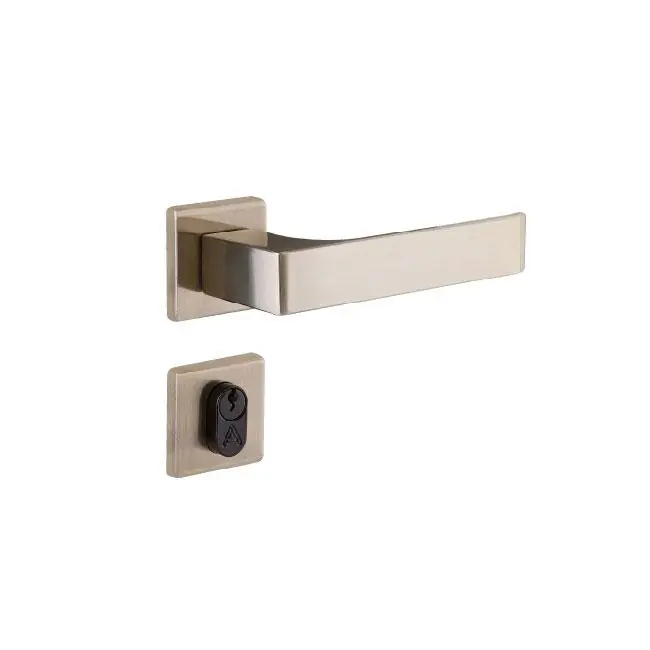 Fechadura Entrada Quadratta Reta Roseta S40 Latonado Alianca