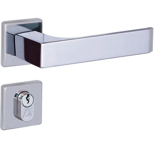 Fechadura Entrada Quadratta Reta Roseta S40 Cromado Alianca