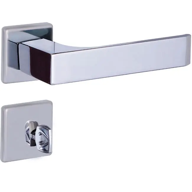 Fechadura Banheiro Quadratta Reta Roseta 55mm Cromado Alianca