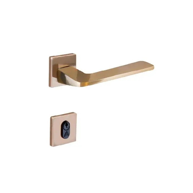 Fechadura Entrada Ultra Line Roseta 55mm Latonado Alianca