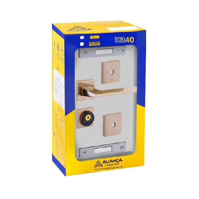 Fechadura Tetra Ultra Line 3x1 Roseta S40 Latonado Alianca