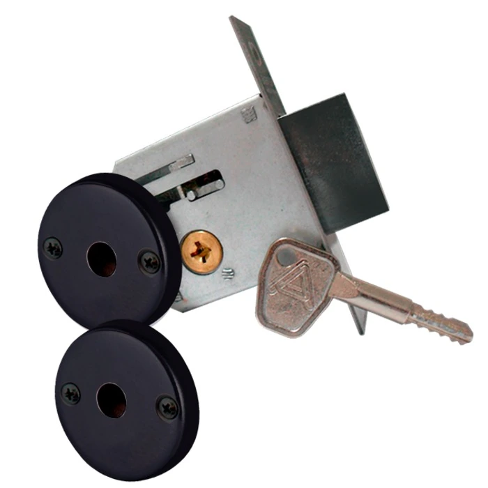 Trava Auxiliar De Segurança Tetra Chave F-2000 40mm Redonda Preta Bp Aliança