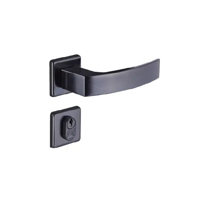Fechadura Entrada Quadratta Curva Roseta S40 Preto Fosco Alianca