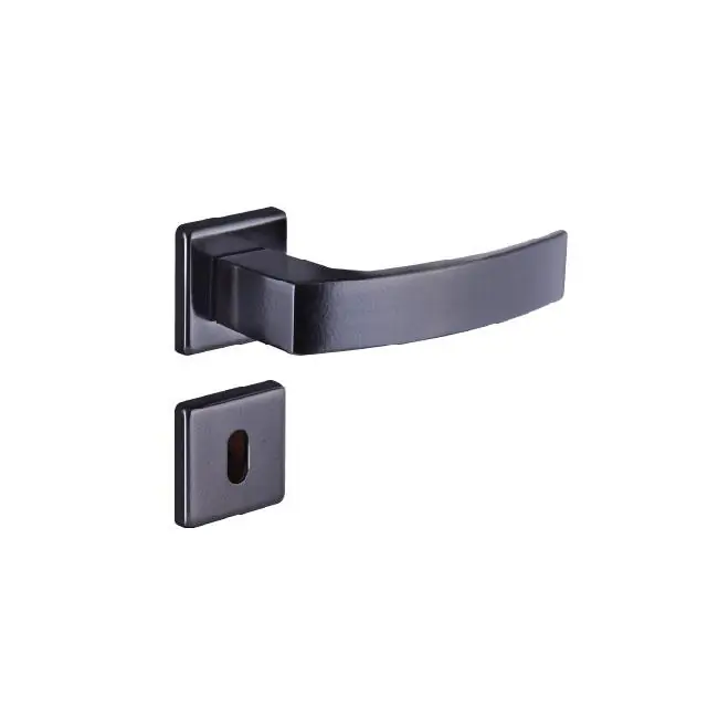 Fechadura Interna Quadratta Curva Roseta S40 Preto Fosco Alianca