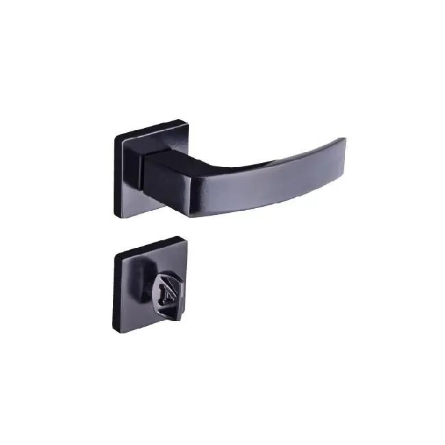 Fechadura Banheiro Quadratta Curva Roseta S40 Preto Fosco Alianca