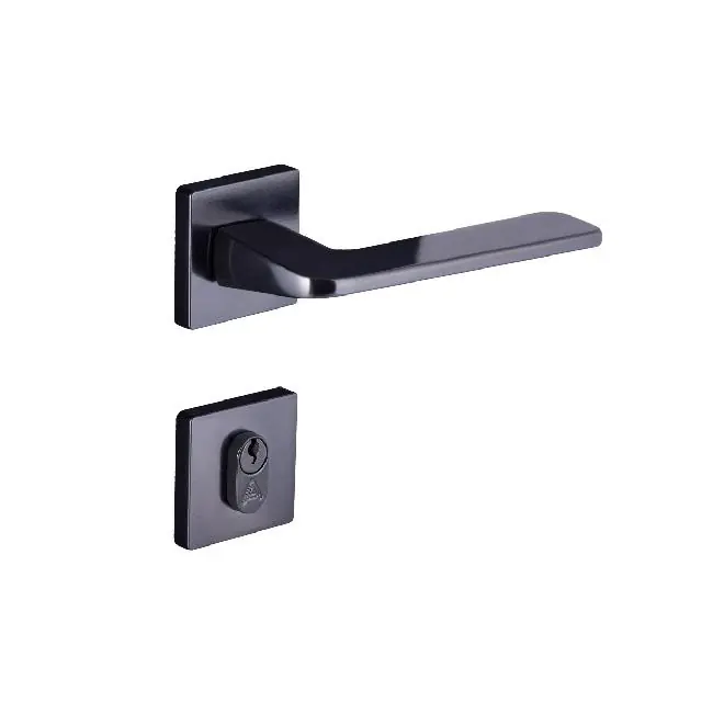 Fechadura Entrada Ultra Line Roseta 55mm Preto Fosco Alianca