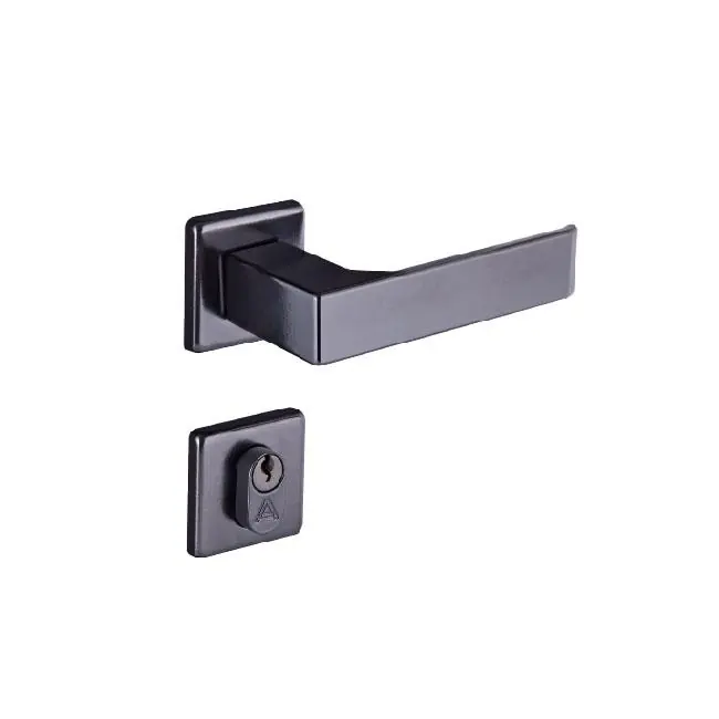 Fechadura Entrada Quadratta Reta Roseta S40 Preto Fosco Alianca