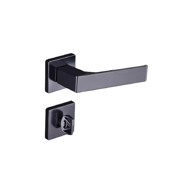 Fechadura Banheiro Quadratta Reta Roseta S40 Preto Fosco Alianca