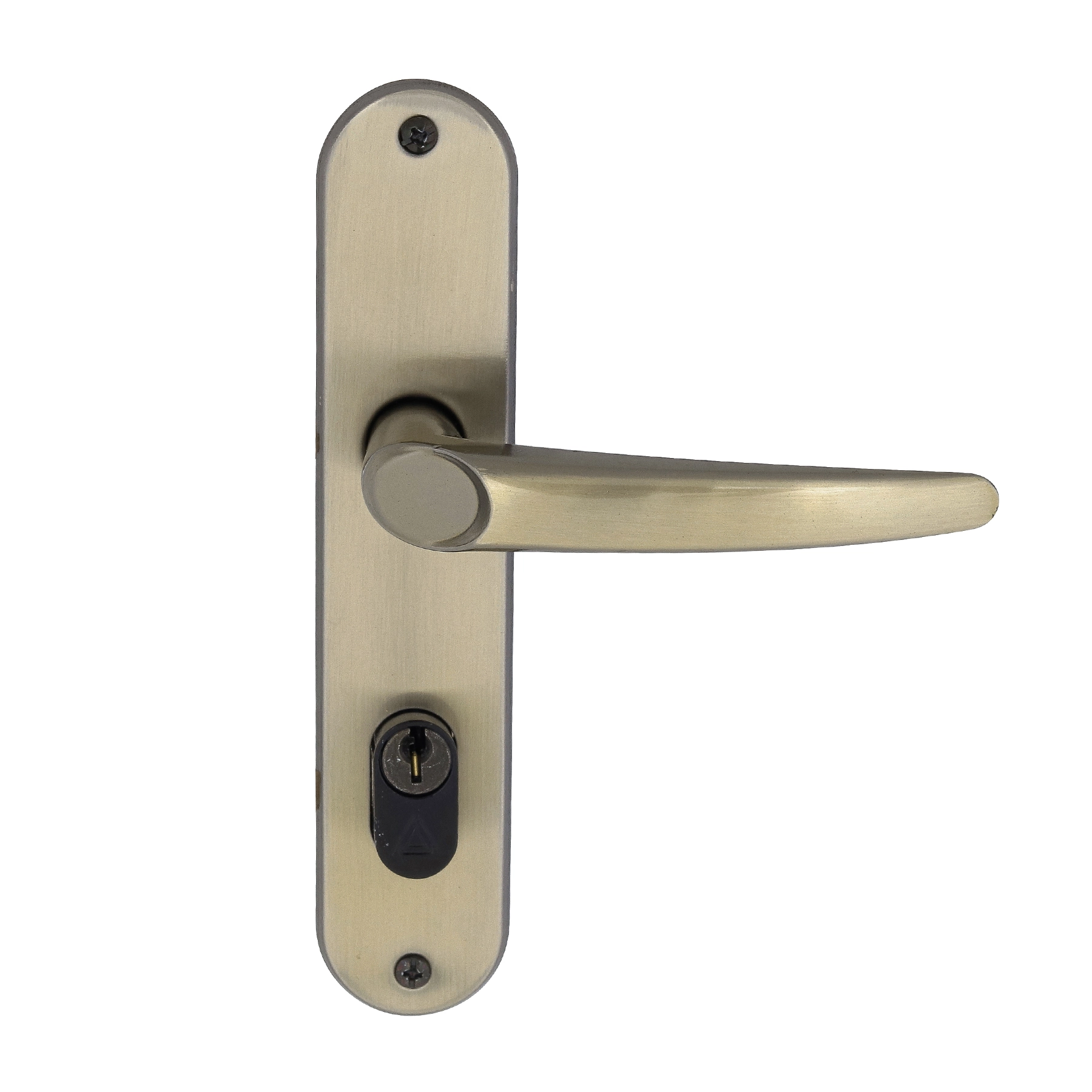 Fechadura para Porta de Entrada Aliança JOY F-2600/46 Latonado 40mm Aço Chave Simples