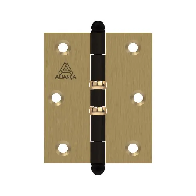Dobradica Pino Bola E Anel 3" X 2.1/2 Blister Bronze Latonado Alianca