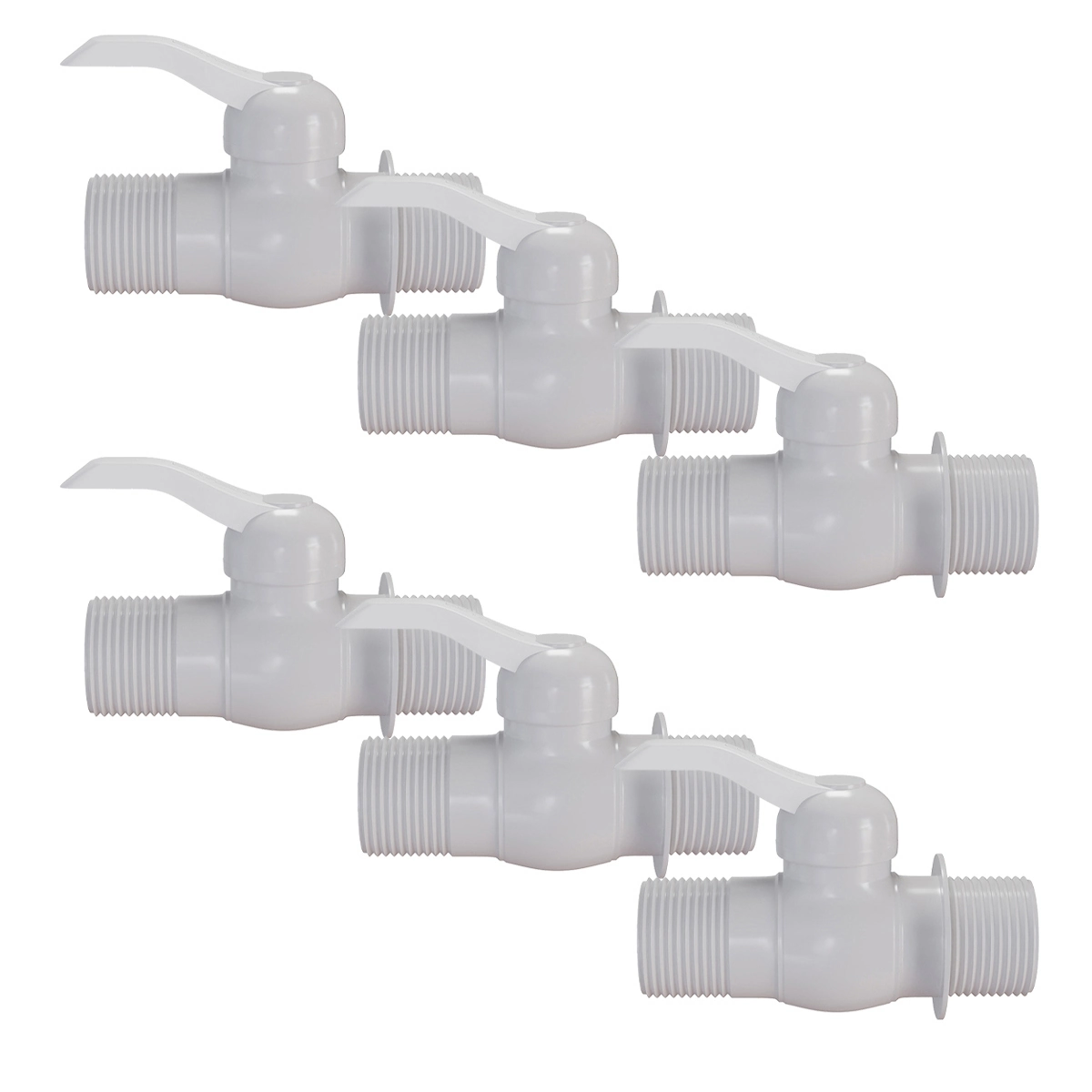 Kit 6 Registro Esfera Engate Rosca Externa Pvc 1/2   Estrela