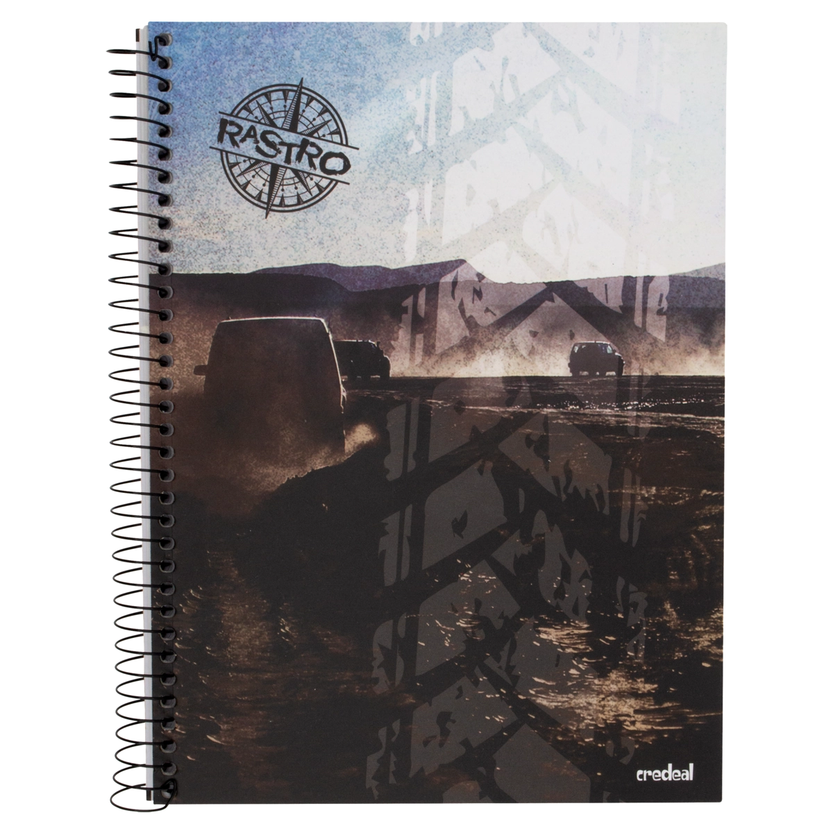 Caderno Capa Dura Espiral Credeal Rastro 200mm X 275mm 96 Folhas