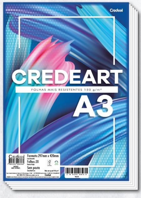Papel Credeart A3 297mm X 420mm 20f