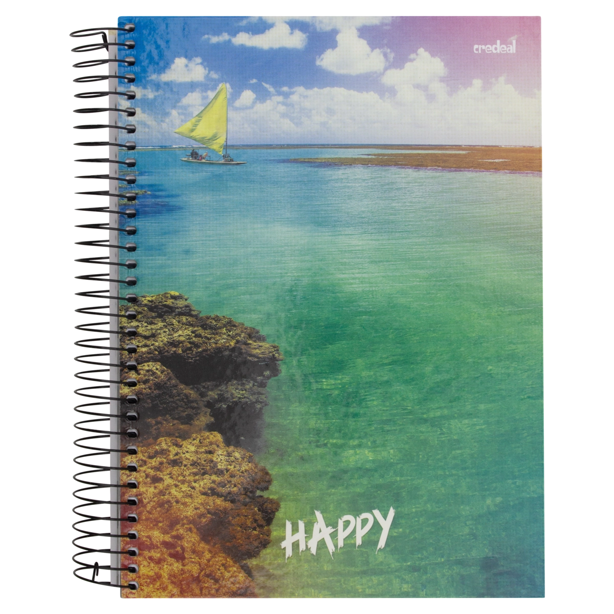 Caderno Capa Dura Espiral Credeal Happy 200mm X 275mm 320 Folhas