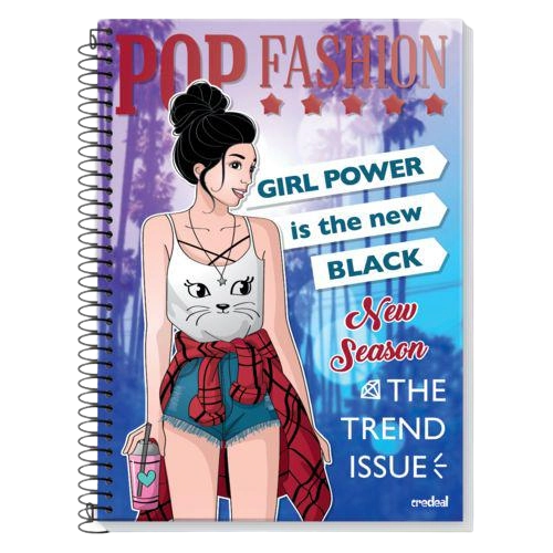 Caderno Credeal Espiral Capa Dura Pop Fashion 320fls