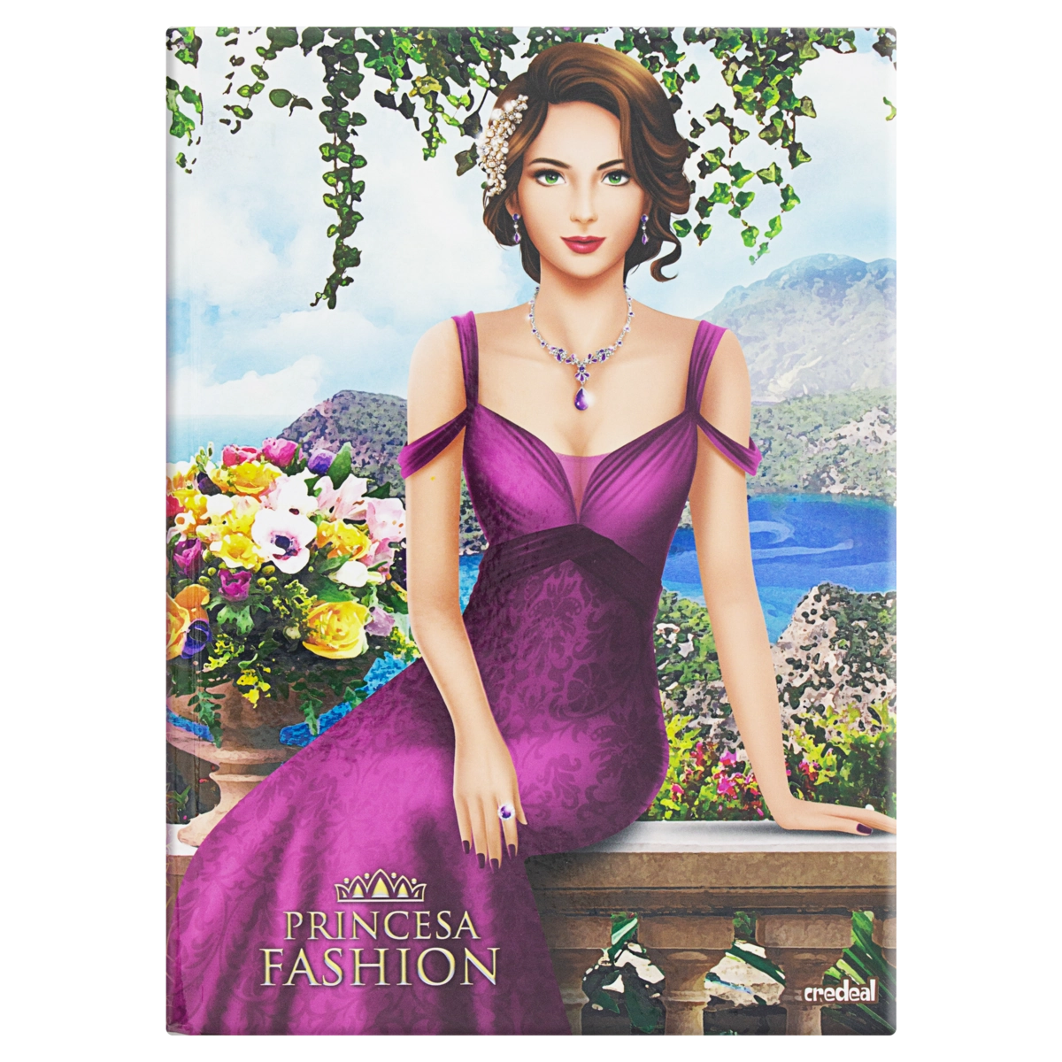Caderno Capa Dura Brochura Princesa Fashion Credeal 200mm X 275mm 96 Folhas
