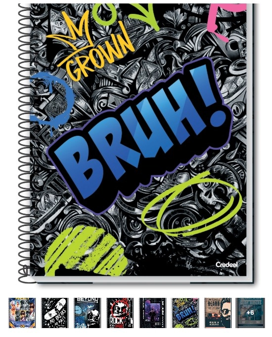 Caderno Universitário Capa Dura Espiral 10 Matérias 140 Folhas