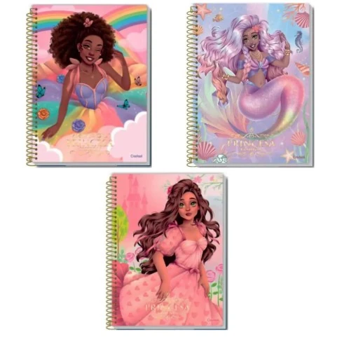 Caderno Princesa Fashion Modelo Sortido Ref.273531 Credeal 80 Folhas