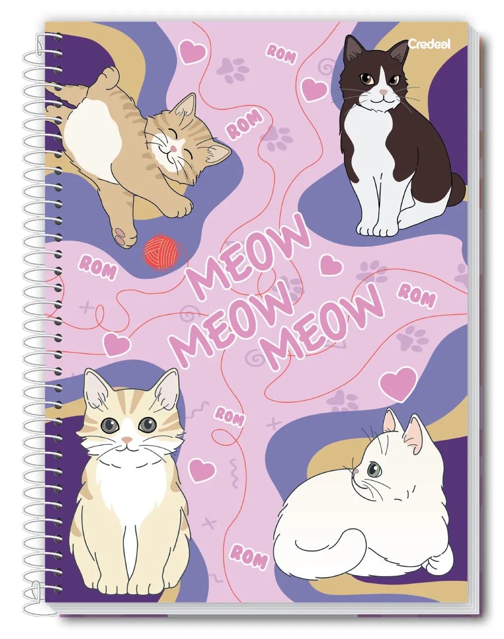 Caderno Espiral Capa Dura Pet Fun Credeal 160 Folhas