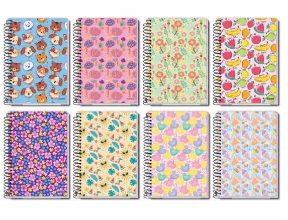Caderno Espiral C.d Dtales Feminino Sortido C/224fls Credeal