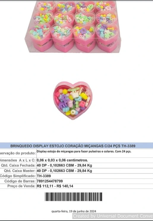 Brinquedo Diplay Micangas C/24 Pcs Th 3389