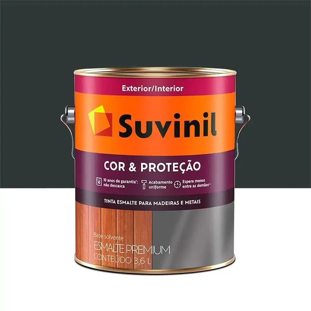 Tinta Esmalte Premium Brilhante Cor & Proteção Médio - Preto