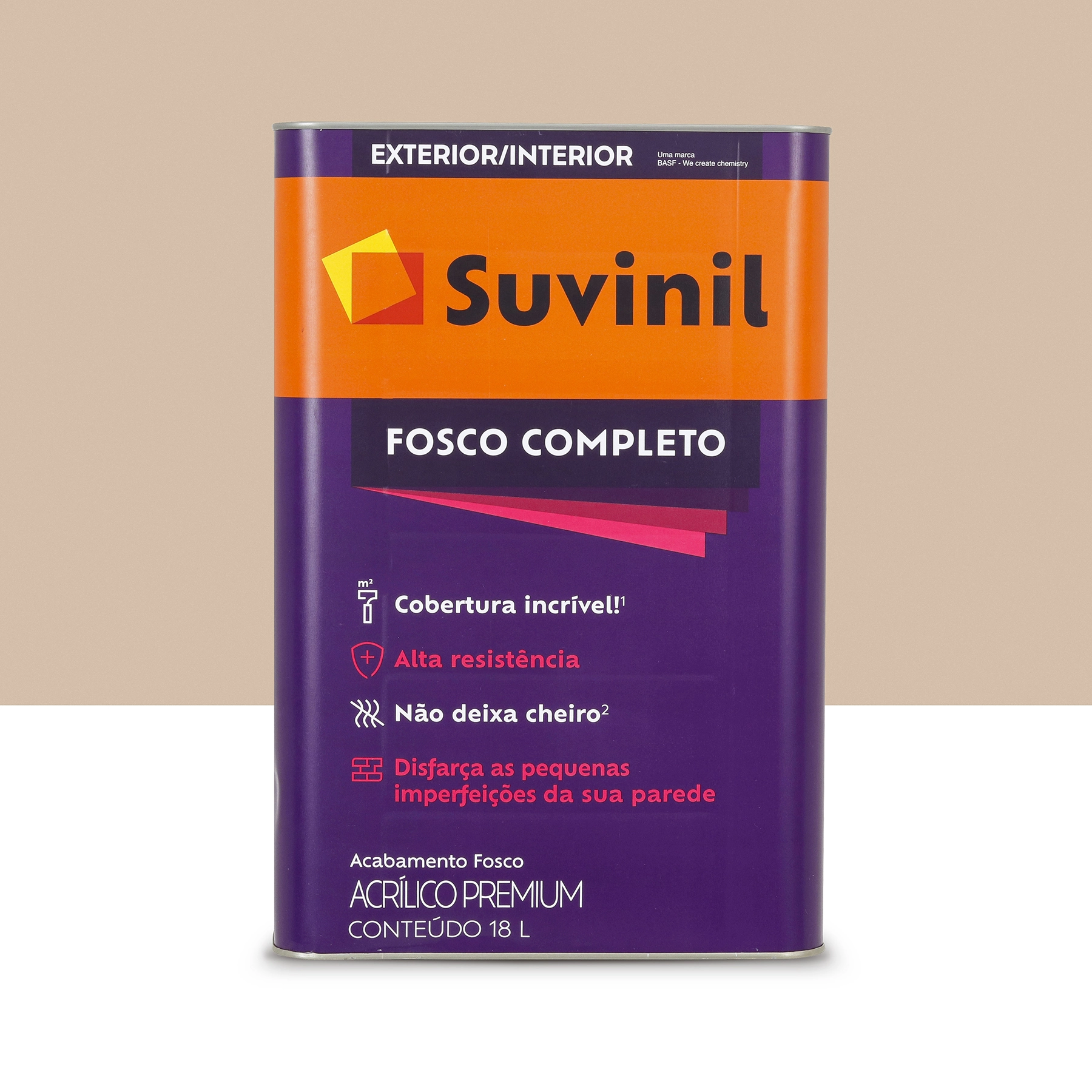 Tinta Acrílica Fosco Completo Premium Interior e Exterior Areia 18 L Suvinil