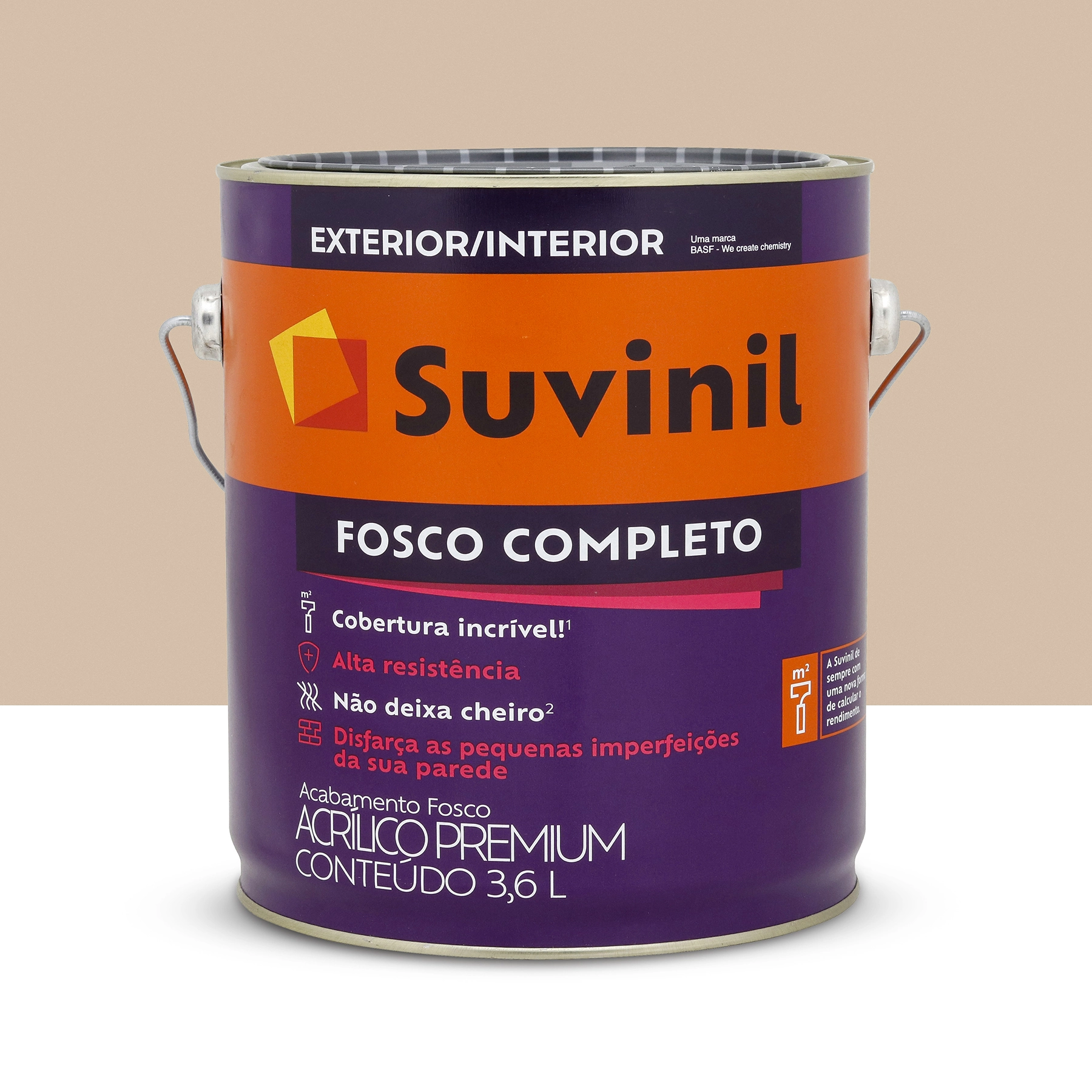 Tinta Acrílica Fosco Completo Premium Interior e Exterior Areia 3,6 L Suvinil