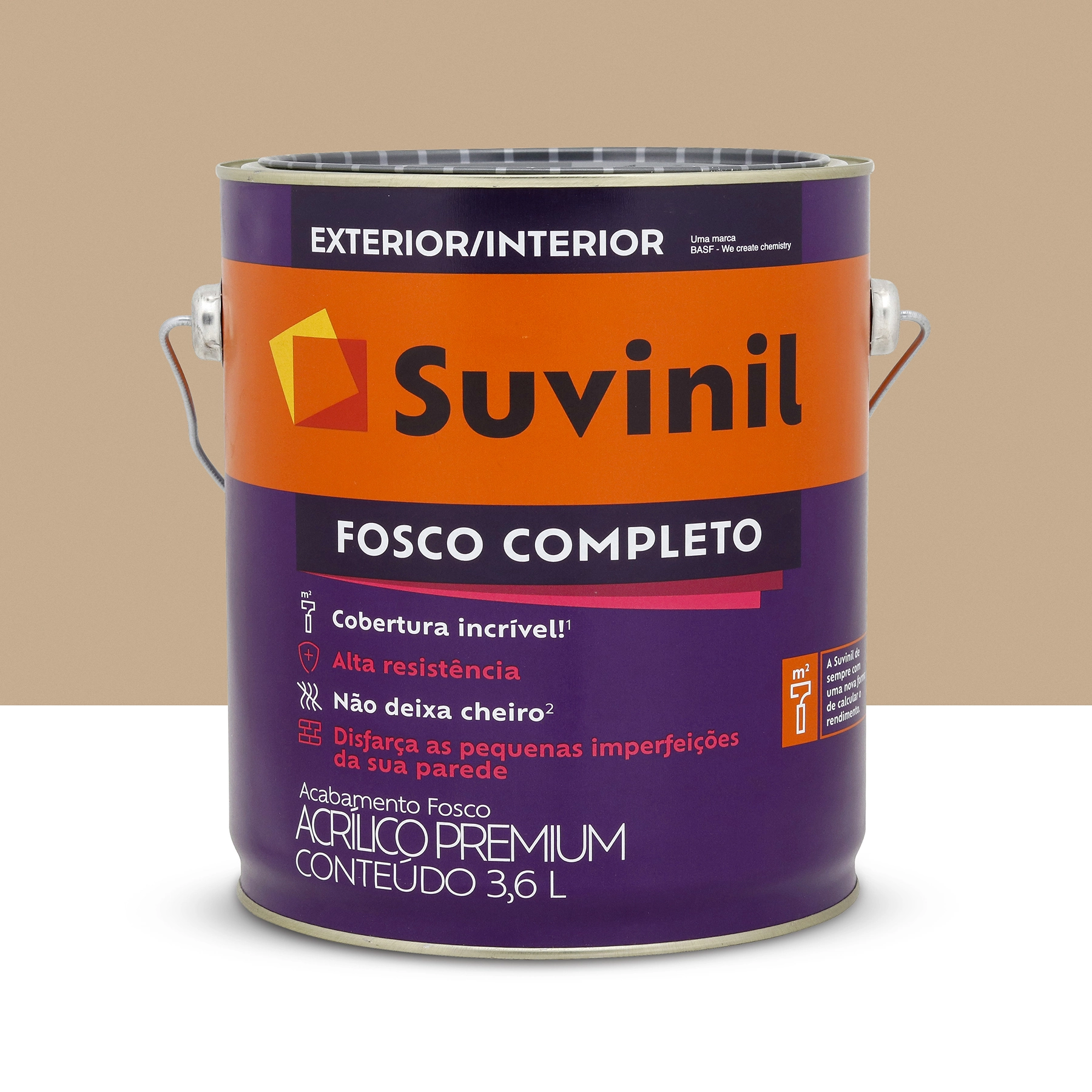 Tinta Acrílica Fosco Completo Premium Interior e Exterior Camurça 3,6 L Suvinil