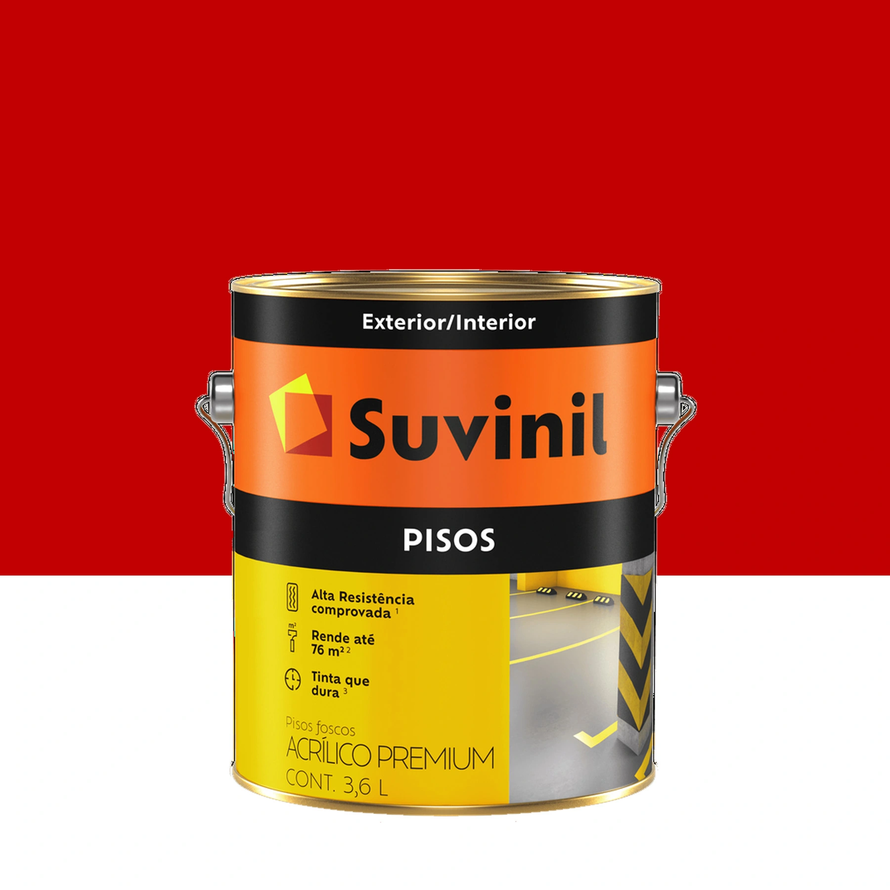 Suvinil Piso Vermelho 3,6l Cor E Detalhes Vermelho
